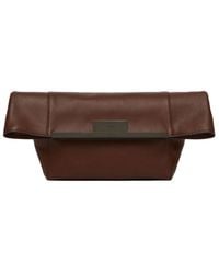 Max Mara - Small Natural Leather Clutch Bag - Lyst
