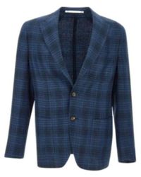 Eleventy - Plaid Blazer Jacket - Lyst