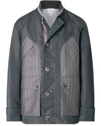 Thom Browne - Pinstripe-Panelled Field Jacket - Lyst