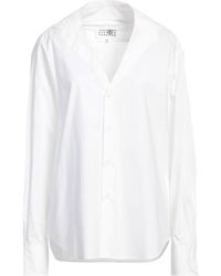 MM6 by Maison Margiela - Solid Color V-Neck Shirt - Lyst