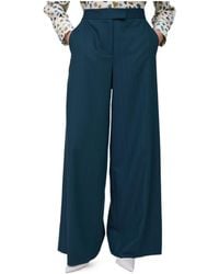 Marella - Elastic-Waist Wide-Leg Casual Trousers - Lyst