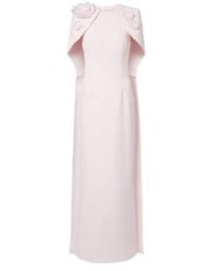 Safiyaa - Lennox Floral-Appliqué Caped Crepe Gown - Lyst