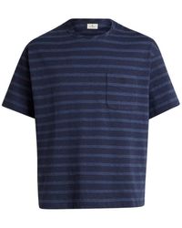 Etro - Striped Jersey Round-Neck T-Shirt With Chest Pocket - Lyst