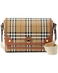 Burberry - Note Checked Crossbody Bag - Lyst