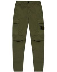 Stone Island - Compass-Badge Slim-Cut Cargo Trousers - Lyst