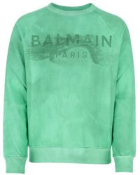 Balmain - Faded Logo Print Sweatshirt - Lyst