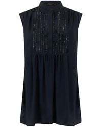 Fabiana Filippi - Pleated Embellished Sleeveless Top - Lyst