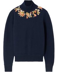 Bally - Beaded Embroidered Wool Turtleneck Sweater - Lyst
