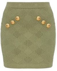 Balmain - Skirt With Decorative Buttons - Lyst