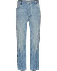 Bottega Veneta - Crushed Wide Leg Jeans - Lyst