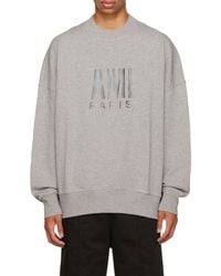 Ami Paris - Logo-Embroidered Oversize Sweatshirt - Lyst
