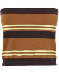 Tibi - Strapless Striped Cotton Tank - Lyst