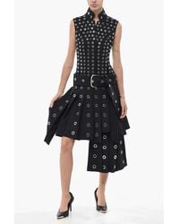 Off-White c/o Virgil Abloh - Eyelet-Embellished Belted Dress - Lyst