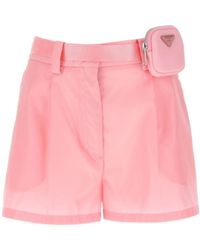 Prada - Belted Pouch Shorts - Lyst