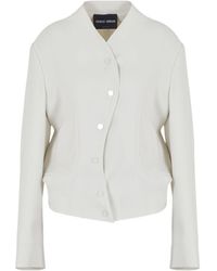 Giorgio Armani - Collarless Drop-Shoulder Jacket - Lyst