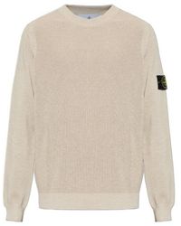 Stone Island - Logo Patch Crewneck Jumper - Lyst