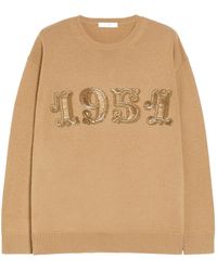 Max Mara - Plata Logo Embellished Crewneck Jumper - Lyst
