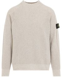 Stone Island - Logo Patch Crewneck Jumper - Lyst