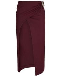 The Attico - The Slit Detailed Midi Skirt - Lyst