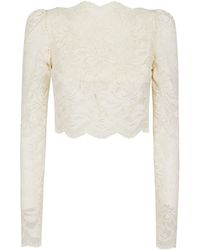 Rabanne - Long-Sleeve Laced Crop Top - Lyst