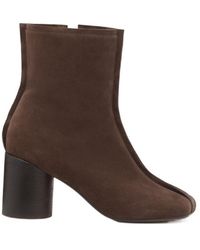 MM6 by Maison Margiela - Seam Detail Block Heel Boots - Lyst