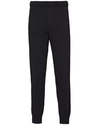 Prada - Mid-Rise Fine-Knitted Track Pants - Lyst