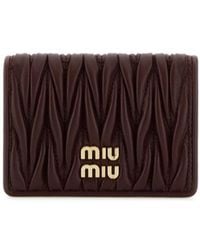 Miu Miu - Logo-Lettering Matelassé Cardholder - Lyst