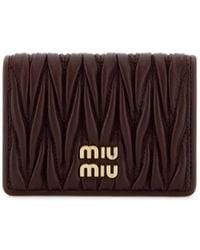 Miu Miu - Logo-Lettering Matelassé Cardholder - Lyst