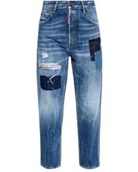 DSquared² - Boston Straight-Leg Distressed Jeans - Lyst