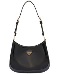 Prada - Cleo Logo Plaque Shoulder Bag - Lyst