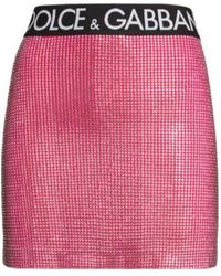 Dolce & Gabbana - Embellished Jersey Mini Skirt W/ Logo - Lyst