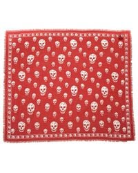 McQueen - Skull Printed Scarf - Lyst