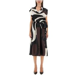 Kiton - Printed Elegant Midi Dress - Lyst