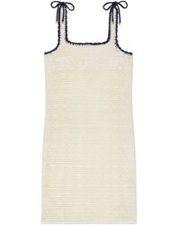 Celine Triomphe Mini Dress in Blue | Lyst