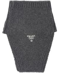 Prada - Logo-Embroidered Knitted Neck Warmer - Lyst