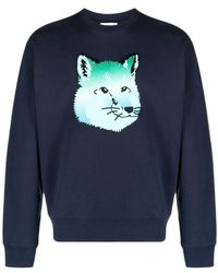 Maison Kitsuné - Vibrant Fox Head-Print Sweatshirt - Lyst