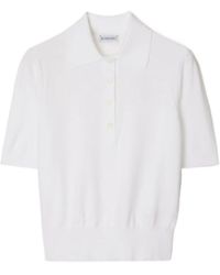 Burberry - Ekd Short Sleeved Knitted Polo Top - Lyst
