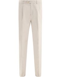 Brunello Cucinelli - Leisure-Fit Pleated Gabardine Trousers - Lyst