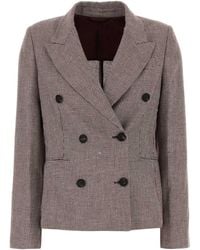 Brunello Cucinelli - Double-Breasted Blazer - Lyst