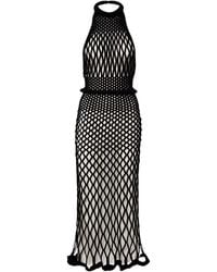 Givenchy - Halterneck Open-Back Mesh Midi Dress - Lyst