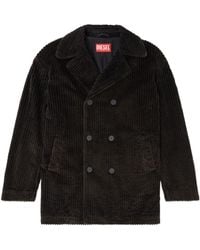 DIESEL - Otis Corduroy Double-Breasted Coat - Lyst