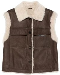 Brunello Cucinelli - Shearling-Collar Gilet - Lyst
