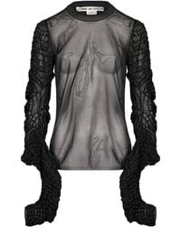 Comme des Garçons - Comme Des Garçons Sculptural-Sleeved Crewneck T-Shirt - Lyst
