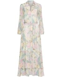 Marella - Long Printed Georgette Dress - Lyst