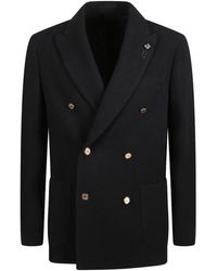Lardini - Long-Sleeved Double-Breasted Jacket - Lyst