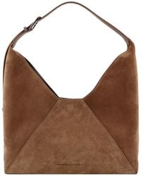 Brunello Cucinelli - Logo Printed Panelled Shoulder Bag - Lyst