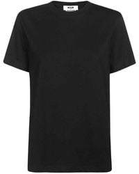 MSGM - Back Logo Printed Crewneck T-Shirt - Lyst