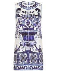 Dolce & Gabbana - Majolica-Print Charmeuse Top - Lyst