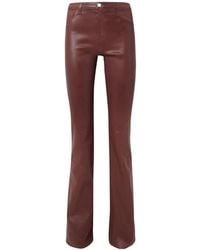 L'Agence - Ruth Coated Cotton-Blend Slim-Leg Pants - Lyst