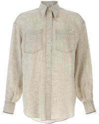 Brunello Cucinelli - Contrast Stitched Shirt - Lyst
